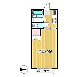 シャトレー1 1Kの間取図画像
