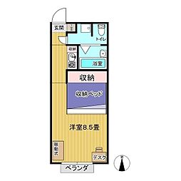 フラット1 ワンルームの間取図画像