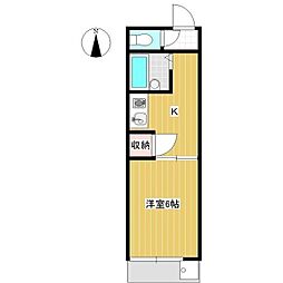 シーボニア東津山 1Kの間取図画像