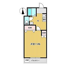 アイリスビル 1Kの間取図画像