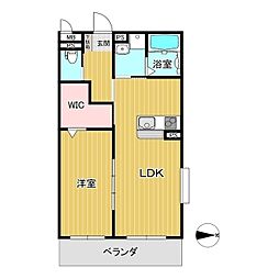 カレント城西 1LDKの間取図画像