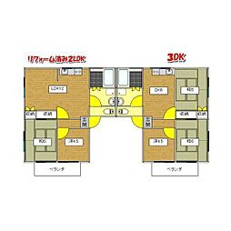 サンライズ国分寺2号館 2LDKの間取図画像