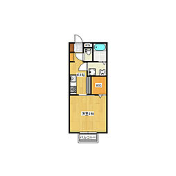 テラヴェルデ2 1Kの間取図画像