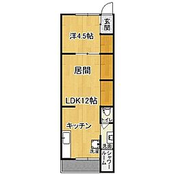 山本マンション 1LDKの間取図画像