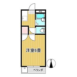 クリオコート小原A棟 1Kの間取図画像