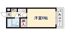 ベルトピア手柄1 ワンルームの間取図画像