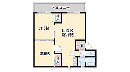 アルコラカーサ町坪2 2LDKの間取図画像