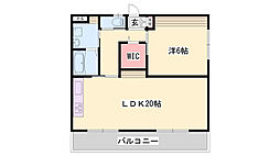 エクセレント宝殿2号棟 1LDKの間取図画像