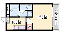 ハーブ辻井 1Kの間取図画像