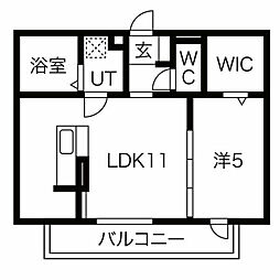 スマイルハート2 1LDKの間取図画像