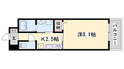 ポーシェガーデン3 1Kの間取図画像