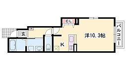 グランアウローラ1 1Kの間取図画像