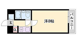 ダイアパレス姫路大手前通西 1Kの間取図画像