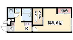レオパレスパレ・イディア 1Kの間取図画像