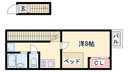 レオパレスドミール細江N参番館 1Kの間取図画像