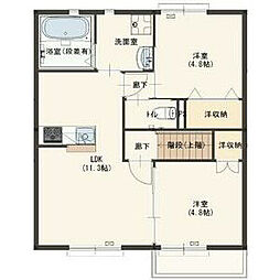 エスタシア1 2LDKの間取図画像