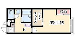 レオパレス天神 1Kの間取図画像