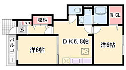 グランレーヴ 2DKの間取図画像
