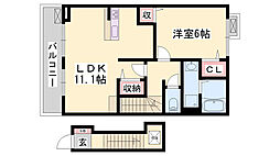 メゾン・ド・グラースA 1LDKの間取図画像