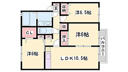 グレイスコートC 3LDKの間取図画像