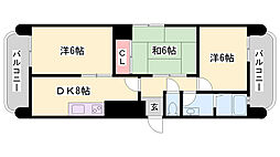ロイヤルコーポ野田 3DKの間取図画像