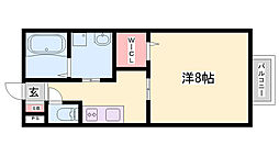 サンシャイン朝日ヶ丘 1Kの間取図画像