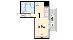 東今宿中村コーポ1 1Kの間取図画像