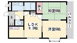 エクセルコート 2LDKの間取図画像