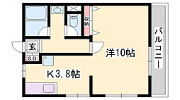 ハイツカリエンテ 1Kの間取図画像