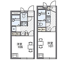レオパレスウィズダム 1Kの間取図画像