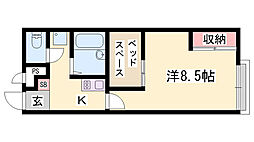 レオパレスリフジワラ 1Kの間取図画像