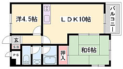 ベネフィス粟津 2LDKの間取図画像