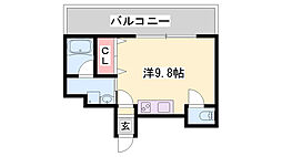 エクセル姫路 1Kの間取図画像