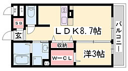 OH'sPalace 1LDKの間取図画像