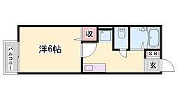プレミールコートC棟 1Kの間取図画像