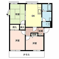 アネックス御立B棟 3DKの間取図画像