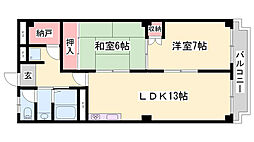ハイツ柳井 2LDKの間取図画像