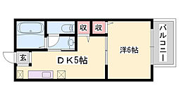 ラポール弐番館 1DKの間取図画像