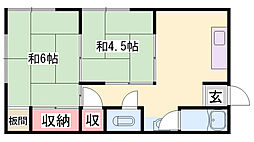光栄荘 2Kの間取図画像