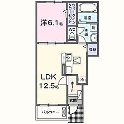 カミーノクラントーノウーノ 1LDKの間取図画像