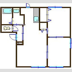 フォーレス福田A棟 2LDKの間取図画像