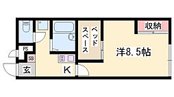 レオパレスグレース 1Kの間取図画像
