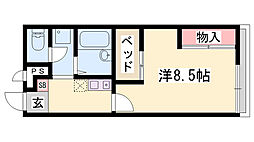 レオパレスGREENTURF 1Kの間取図画像