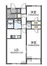 レオネクストジュヌエルブ 2LDKの間取図画像