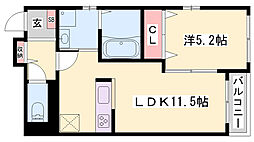 ファミール・伊伝居 1LDKの間取図画像