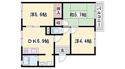 ガーデンハイツ緑ケ丘2E 3DKの間取図画像