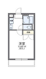 レオパレスゴールドレジデンスフレーズ壱番館 1Kの間取図画像