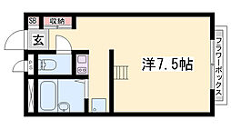 レオパレスクリオネ 1Kの間取図画像