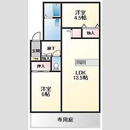 メゾングレーヌ 2LDKの間取図画像