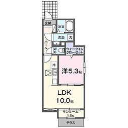 高砂市阿弥陀町南池アパート 1LDKの間取図画像